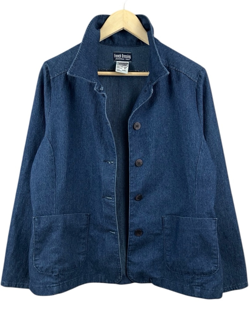French Dressing Vintage Textured Jean Jacket Size 8
